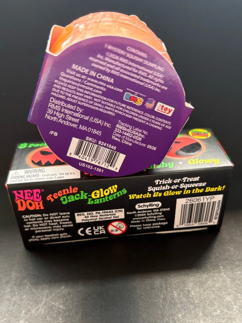 Needoh Teenie Jack-Glow Lanterns, RMS Mystery Ghost mini Dumpling, purple spider